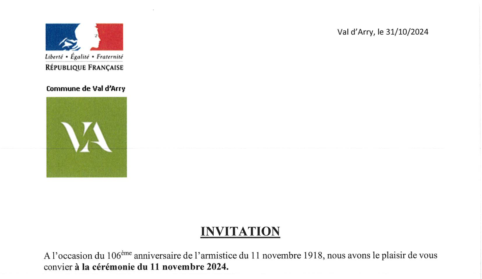 Entete invitationn 11 novembre 2024