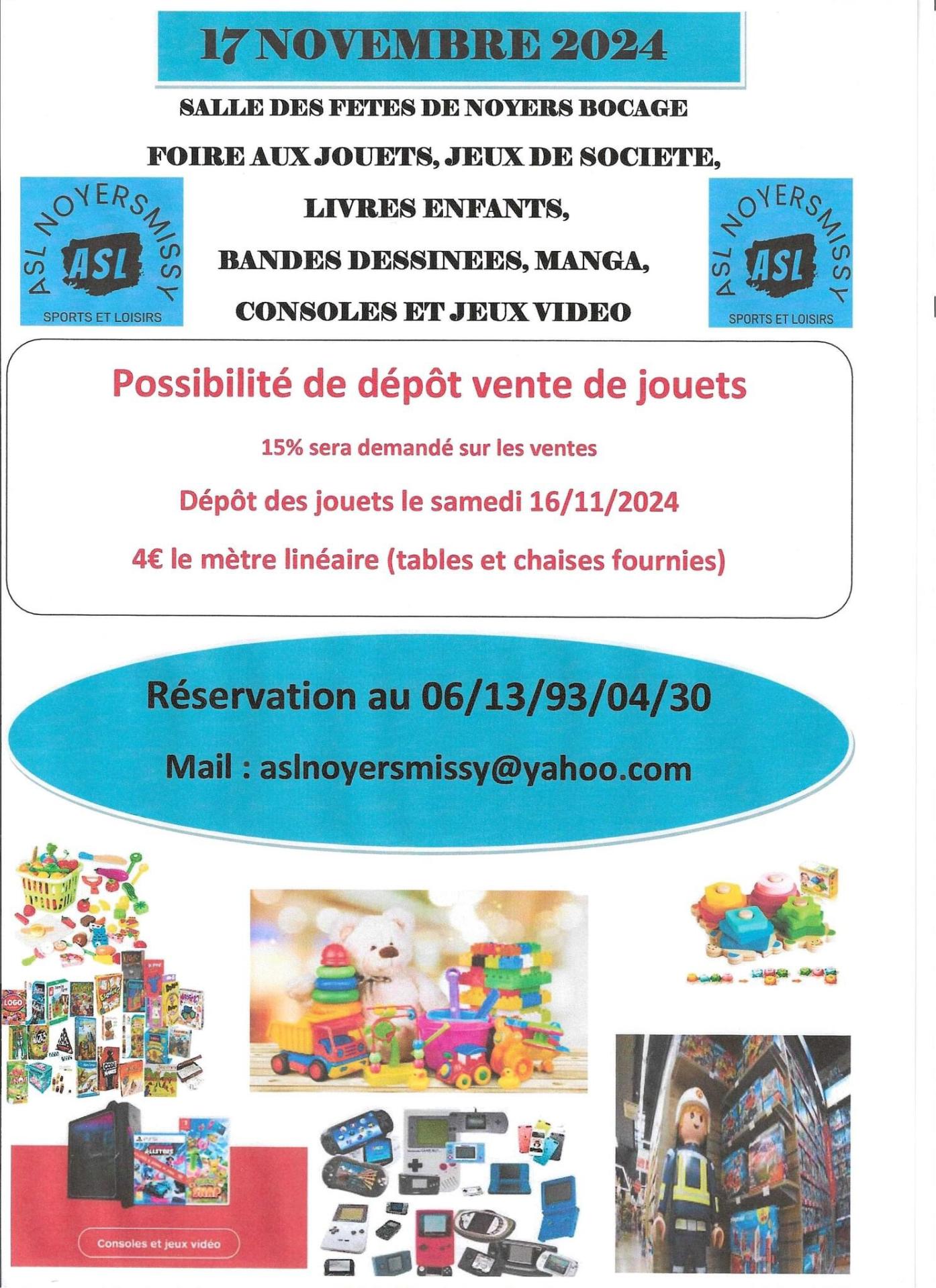 Foire aux jouets 17 novembre 2024